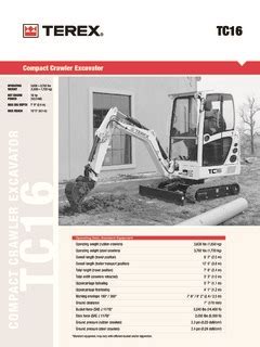 2015 terex tc16 mini excavator|terex tc16 depth chart.